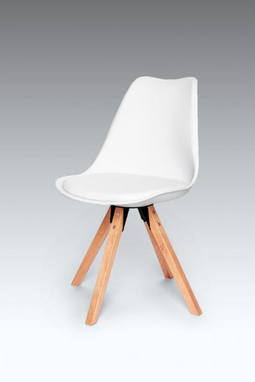 WHITE CHAIR WITH beech LEGS