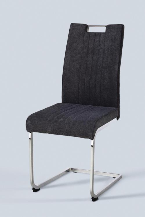 Gray chair with chrome legs