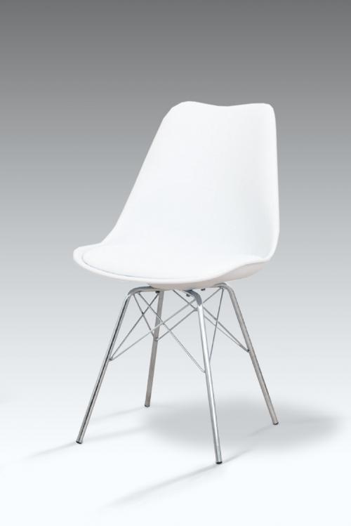 white chair with metal legs
